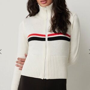 Ardene Striped Zip Up Sweater